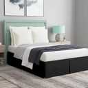 Magic Bed Skirt King Size 18 Inch Drop 100% Cotton Blend No Mattress Lifter Wrap Around Bed Skirt with Non Split Corners - Color Black