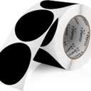Perco Black 3-Inch Round Circle Dot Sticker Labels with Easy Peel Perforation - 500 Labels per Roll - Strong Adhesion, Vibrant Colors for Organizing, Crafting & More - Made in USA