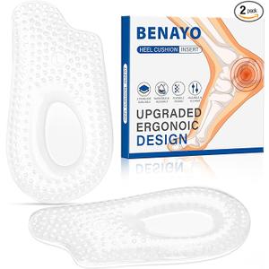1 Pairs Orthopedic Heel Cups Inserts for Plantar Fasciitis,Shock Absorption Gel Cushions for Heel Pain,Spurs & Achilles Tendon Support,All-Day Comfort for Relieves Foot Pressure & Tired Achy Feet. S