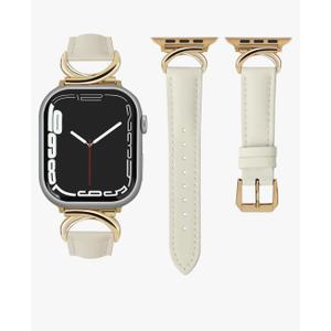 Leather Band Compatible with Apple Watch Bands for Women 41mm 40mm 38mm 42mm 44mm 45mm 46mm 49mm, Dressy Designer Strap with C-Shape Metal Buckle for iWatch Series 11/10/9/8/7/6/5/4/3/2/1/se/Ultra/Ultra 2