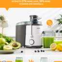 GDOR 800W Juicer Machine, 3 Wide Feed Chute, Dual-Speed Centrifugal Juicer for Fruits & Vegetables, Anti-Drip Function, BPA-Free, Easy to Clean with Brush, White