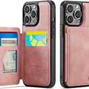 Vinich for iPhone 13 Pro Max Wallet Case with Card Holder, RFID Blocking Credit Slots Kickstand Shockproof Phone Cover Fit for iPhone 13 Pro Max 6.7" Rose Pink