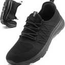 ZOVE Wide Toe Box Shoes for Men Extra Wide Width Sneakers Non-Slip Ultra Light Wide Tennis Running Shoes Breathable Casual Walking Sneakers Diabetes Workout Gym Jogging Sports, Size 8 Wide (Full Black)