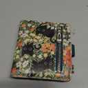 Black Cat Floral Rfid Women Wallet, Small Slim Thin Credit Card Wallet, PU Leather Bifold Cash Zipper Coin Pocket ID Window for Female Ladies Teen Girls Girly