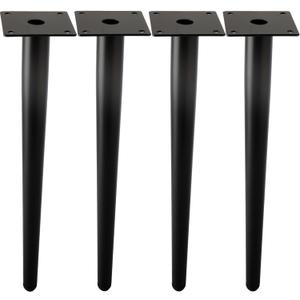 Straight Furniture Table Legs 28 Inch, Round Tapered Metal Furniture Legs Black, Modern Dresser Cabinet Sofa Support Feet Replacement, Set of 4