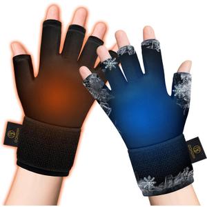 Highco 2 Pack Ice Gloves for Arthritis Hands Pain Relief, Adjustable Hand Ice Pack for Hot & Cold Therapy, Reusable Gel Compression Finger Wrist Ice Pack for Tendinitis, Carpal Tunnel, Swelling