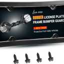 AR-PRO Ultimate License Plate Bumper Guard with Mounting Hardware - 1" Thick Rubber License Plate Frame Protects Bumper from Scratches and Dents - Universal Fit for Cars, Trucks, SUVs, and Vans