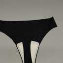 Camel Toe Cover Thong/Camel Toe Concealer Underwear/CamelToe Hider Built in Latex Cover to Hide Feminine Lines (M, Black)