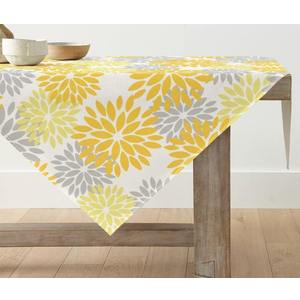 Artoid Mode Table Linen, Flowers, Yellow Dahlia, Summer, Seasonal, Kitchen Table Decoration, Indoors, Holidays, Party Decor, size: 49" x 58"