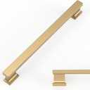 Amerdeco 10 Pack Champagne Bronze Cabinet Pulls 6.25"/160MM Hole Center Hole Centers Kitchen Cabinet Handles Cabinet Hardware Kitchen Handles for Cabinets Cupboard Handles Drawer Pulls ZH00013