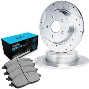 R1 Concepts Rear Brakes and Rotors| Automotive Replacement Brake Kits| Rear Ceramic Brake Pads and Rotors Kit| Fits 2015-2019 Hyundai Sonata; 2014-2016 Kia Cadenza; 2016-2020 Kia Optima