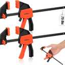 HORUSDY 6" Mini Bar Clamps for Woodworking - 2 Pack Quick Clamps F Clamp with 75 LBS Load Limit