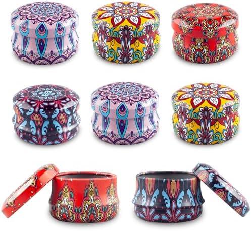 10Gram Lip Balm Containers, 12pcs Round Metal Salve Tins with Lids, Mini Candle Jars, Small Sample Containers for Balms, Salves, Cosmetic, Nail Polish, DIY Items set of 3
