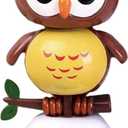 Solar Powered Toy Owl Dancing Figure, Cute Solar Dancing Shaking Head Animals for Car Dashboard Decoration and Desk Ornament (B-Brown)