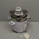 AROMA Select Stainless Rice Cooker, 3-Cup (Uncooked) / 6-Cup (Cooked), Stainless Steel Inner Pot, Small Rice Cooker, Auto Keep Warm, 1.2 Qt, White, ARC-753SG