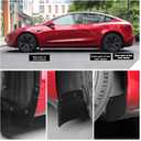 frani Upgraded Integrated Mud Flaps Designed for Tesla Model 3 Highland 2024-2026,All Weather Guards, No Drilling/Tape Required(Set of 6)