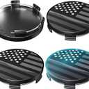 68MM 2.7 Inch Wheel Center Caps for BMW 36136783536 Rim Wheel Center Hub Caps, Pack of 4 Gloss Black with American Flag (Outer 69MM , Inner 65MM)