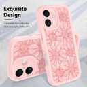 MZELQ for iPhone 17 Case 2025 Case, Silicone Sunflower Floral Flower Cute Pattern, Camera Protection Soft Slim Shockproof for Girls Women -Pink