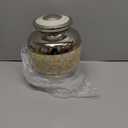 Brass Mother of Pearl Large Cremation Urns for Human Ashes Adult Size Male Female Funeral Memorial Urns for Mom Dad Son Men Women with Secured Lid Silver Finish 9" Inch 210 lbs with Velvet Bag
