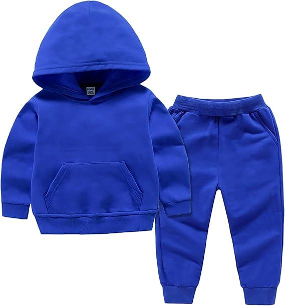 Baby Boy Girl 2Pcs Fall Winter Outfit Solid Color Long Sleeve Hoodie Sweatshirt and Sweatpants Set Toddler Sweatsuit, Size: 4-5T