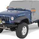 Big Ant Car Cover,6 Layers Waterproof Car Cab Cover for Je-ep Wrangler 4 Doors,Outdoor Half Car Cover Protect from Snow Rain Hail Sunshine Fit for SUV J-eep Wrangler JKU JLU 1987-2022, Gray