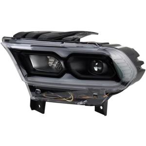 For Dodge Durango 2021 2022 Headlight Driver Side | LED | Clear Lens | Black Housing | With Projector | High/Low Beam | With LED Daytime Running Light Bar | Replacement For CH2502345 | 68433783AE
