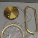 Gold Modern Mini LED Pendant Light with Remote Control, 2 Ring 24W 3-Color Temp Stepless Dimmable Ceiling Hanging Light for Bedroom Kitchen Island Dining Room Foyer Entryway