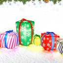9 ft Long Christmas Giant Inflatable Gift Boxes with LED Lights Outdoor Decoration Xmas Blow up Gift Boxes Built in Automatic Blowers and Weights for Outdoor Indoor Yard Garden Lawn Decorations