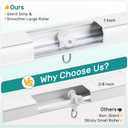 Ceiling Curtain Track Heavy Duty Tracks Ceiling/Wall Mount Sliding Room Divider Silent Rail with 3 Types of Hooks for Living Room, Bedroom, White 9 ft to 12 ft