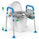 Loyoda Raised Toilet Seat Risers with Handles, Height Adjustment, 400 LBS