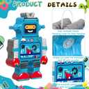 Robot Piata with Red Blue Stick Tassel Eye Mask Double Tassel Piata Set for Birthday Party Robot Theme Party Decoration, 16.1 x 10.2 x 3.2 Inch