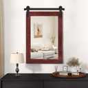COGOOD Farmhouse Barn Door Mirror - 25 x 38 Rustic Bathroom Mirror for Living Room, Entryway, Vanity Wall Decor (Espresso)