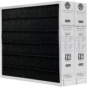 Lennox Healthy Climate Lennox X6675 20x25x5 Healthy Climate Carbon-Clean MERV 16 Filter Bundle with Same Day Supply Filter Change Reminder Magnet (2-Pack) 2 Count (Pack of 1)