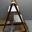 2 Step Lightweight Aluminum Folding Ladder, Portable Step Stool with Anti-Slip Pedals, 330 lbs Capacity for Home, Office, KitchenWhite&Woodgrain