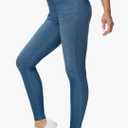 THE GYM PEOPLE Women's High Waisted Jeggings Pants Stretchy Tummy Control Skinny Jean Leggings with Pockets L