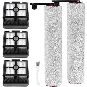 (6pcs) Replacement Brush Rollers And HEPA Filters For Dreame H12 Pro/ H12 Dual Wet Dry Vacuum Cleaner, Replacement Parts Accessories Kit Inclue 3 Vacuum Filter, 2 Roller Brushes