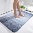 OLANLY Bathroom Rugs Mat 36x24, Extra Soft Absorbent Microfiber Bath Rugs, Rubber Backing, Quick Dry, Machine Washable Bath Mats for Bathroom Floor, Tub, Shower and Home Decor Accessories, Blue