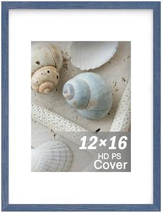 An&He 12x16 inch Picture Frame, Blue Simple Photo Frame for Decorative Artwork, Suitable for Tabletop, Desk, Bookshelf and Wall Display, Photo Gallery Decor
