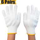 6 Pairs Work Gloves Hand Working Gloves Safety Grip Protection Gloves Men Women BBQ Thicker Industry Knitted Cut Repair Durable String Knit for Work Safety Thick Cotton 6 Pairs
