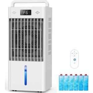 Windowless Portable Air Conditioners with 6Speeds, 12H Timer for Smart Auto-off, 3Gal Tank for 20H Cooling, Evaporative Air Cooler 16 FT Remote, 120° Swing Swamp Cooler No Hose Needed