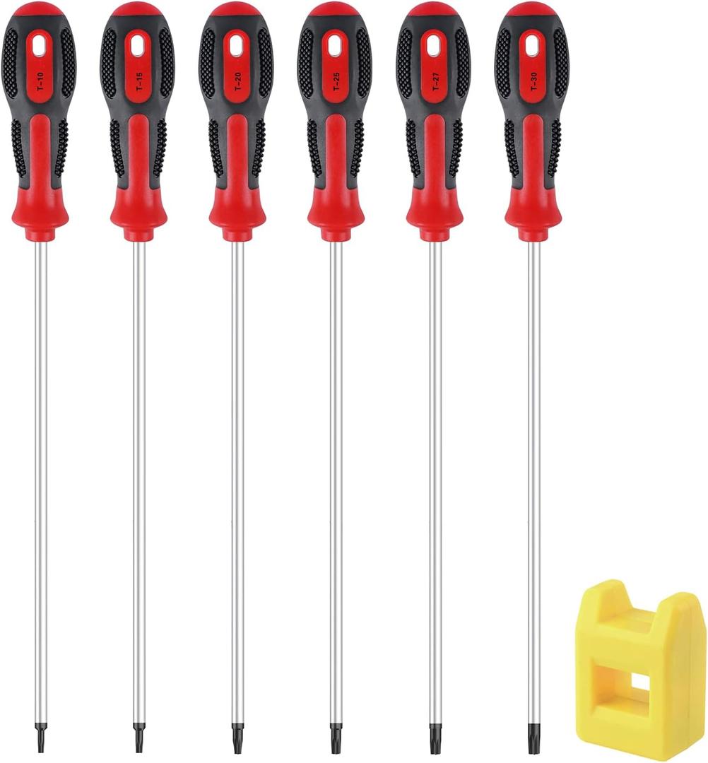 IEBUOBO Extra Long Torx Star Screwdriver Set T10 - T30 Screwdrivers Length 12-inch 6-Piece
