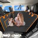 Back Seat Extender for Dogs, Dog Car Seat Cover for Back Seat with Waterproof Hard Bottom for Car SUV, Dog Hammock Travel Bed to Protect Your Car Backseat (for Truck/Large SUV-Black)