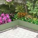Metal Garden Edging Border, Corrugated Steel Landscaping, DIY for Lawn (Green, 6 Inch x 10FT)