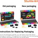 Shuttle Art Chalk Markers, 24 Vibrant Colors Liquid Chalk Markers Pens for Chalkboards, Windows, Glass, Cars, Erasable, 3mm Reversible Fine Tip with Chalkboard Labels for Office Home Supplies