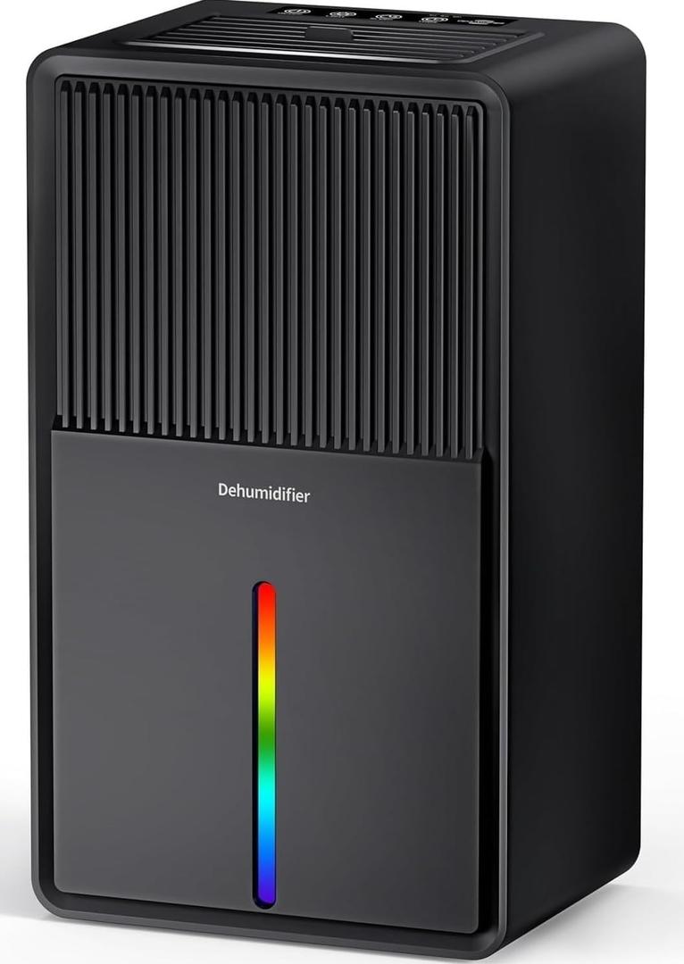 Dehumidifiers(102OZ) Water Tank for Home with 7 Led Colors Timer8-12-24H) Ultra Quiet Portable Small Dehumidifier with Auto Shut Off Ideal for Basement, Bathroom, Bedroom, Garag, RV