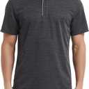 HQUEC Men's Polo Shirts Short Sleeve Quick Dry Moisture Wicking Performance Casual Work Regular-Fit Golf Shirts for Men Darkgrey XL (Black, XL)