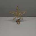 Kurt Adler 11.8" Battery Operated LED Lighted 5-Point Gold Metal Star Treetop