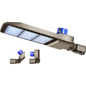 ledmo 300W LED Parking Lot Light 36000LM 5000K Adjustable Slip Fit Mount Security Lighting with Dusk-to-Dawn Photocell IP65 Waterproof LED Stadium Flood Light for Garage, Yard, Street
