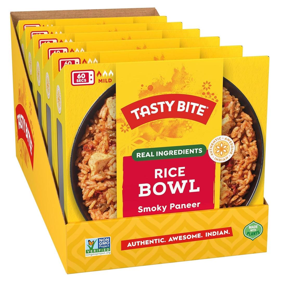 Tasty Bite Smoky Paneer Biryani Rice Bowl, Ready to Eat, Microwaveable, Gluten Free, 7 Ounce (Pack of 6), BB Date (July 31, 2026)