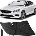 EcoNour Umbrella Windshield Sun Shade for Car | Foldable Umbrella Sun Shield | UV & Heat Protection for Front Window Shade with Storage Pouch | Fits Coupe, Sedan & Hatchbacks | Small 52"x31"